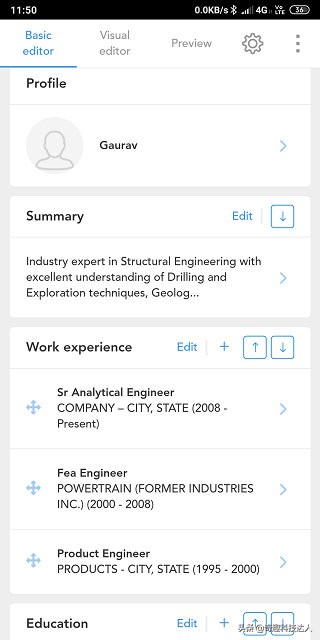 一份最基本的简历生成器,不会写简历的90后
