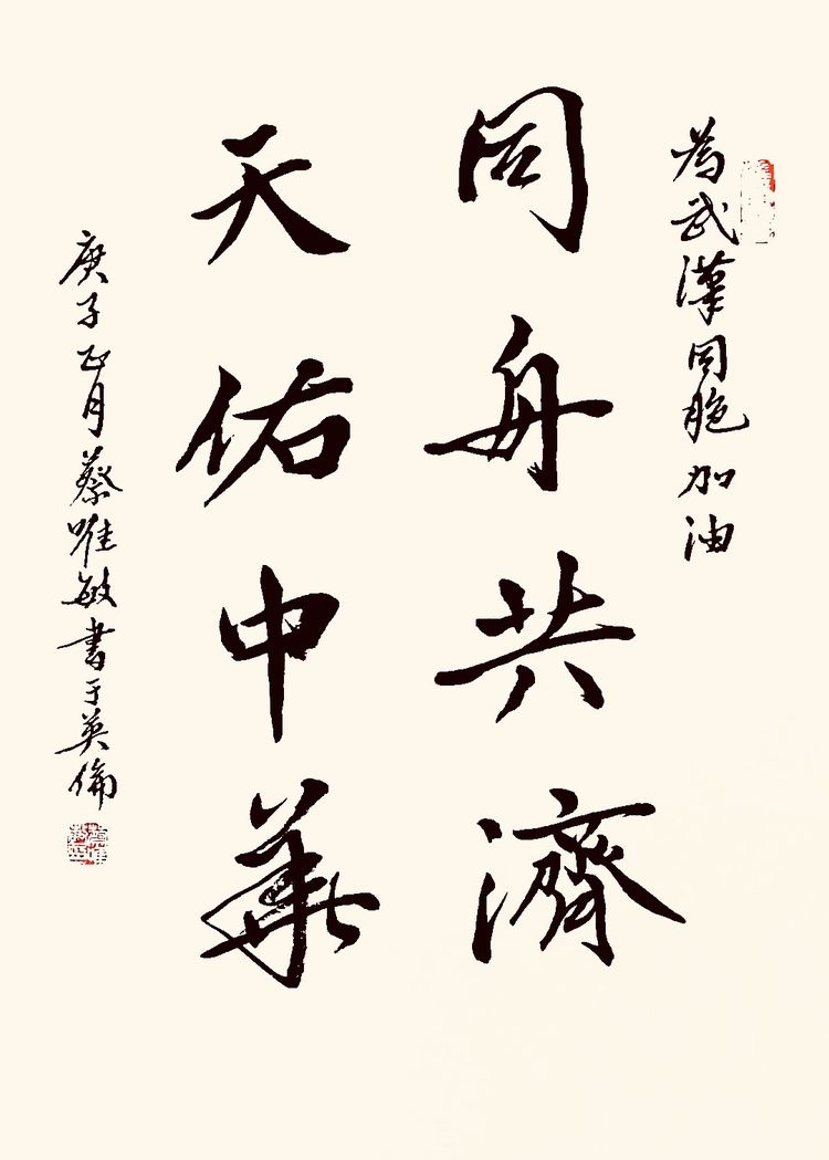 37位名家长江书法展,书法楷书武汉加油中国加油