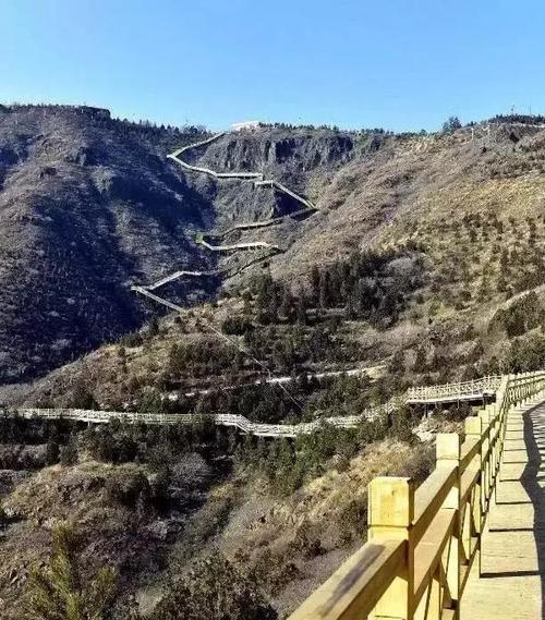 张家口八角台栈道入口,张家口八角台观景图