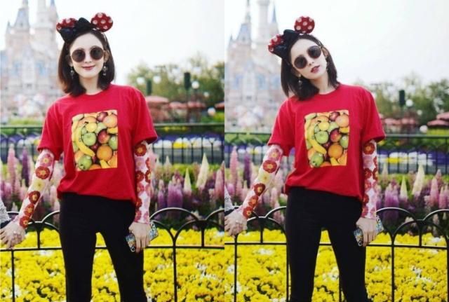 杨幂t恤穿搭,杨幂任何一件单品都能穿