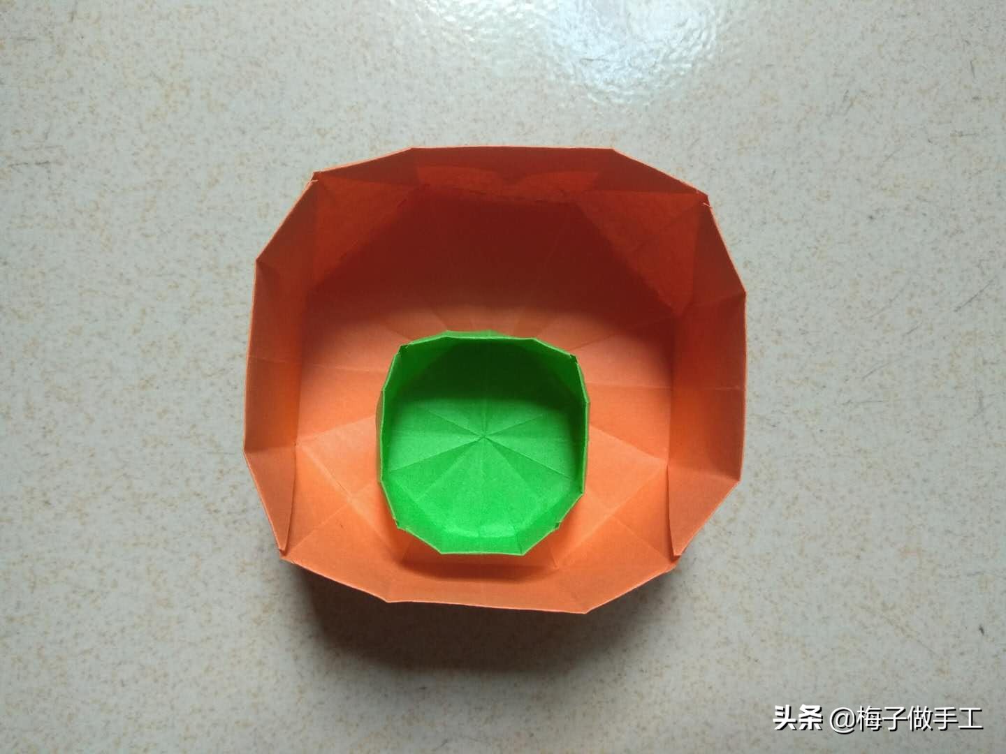手工折纸饭碗怎么折,折纸手工儿童简单碗