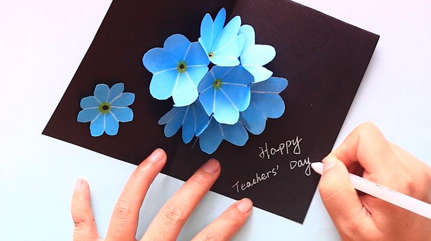 教师节贺卡立体花手工制作,教师节贺卡简单又漂亮一等奖立体