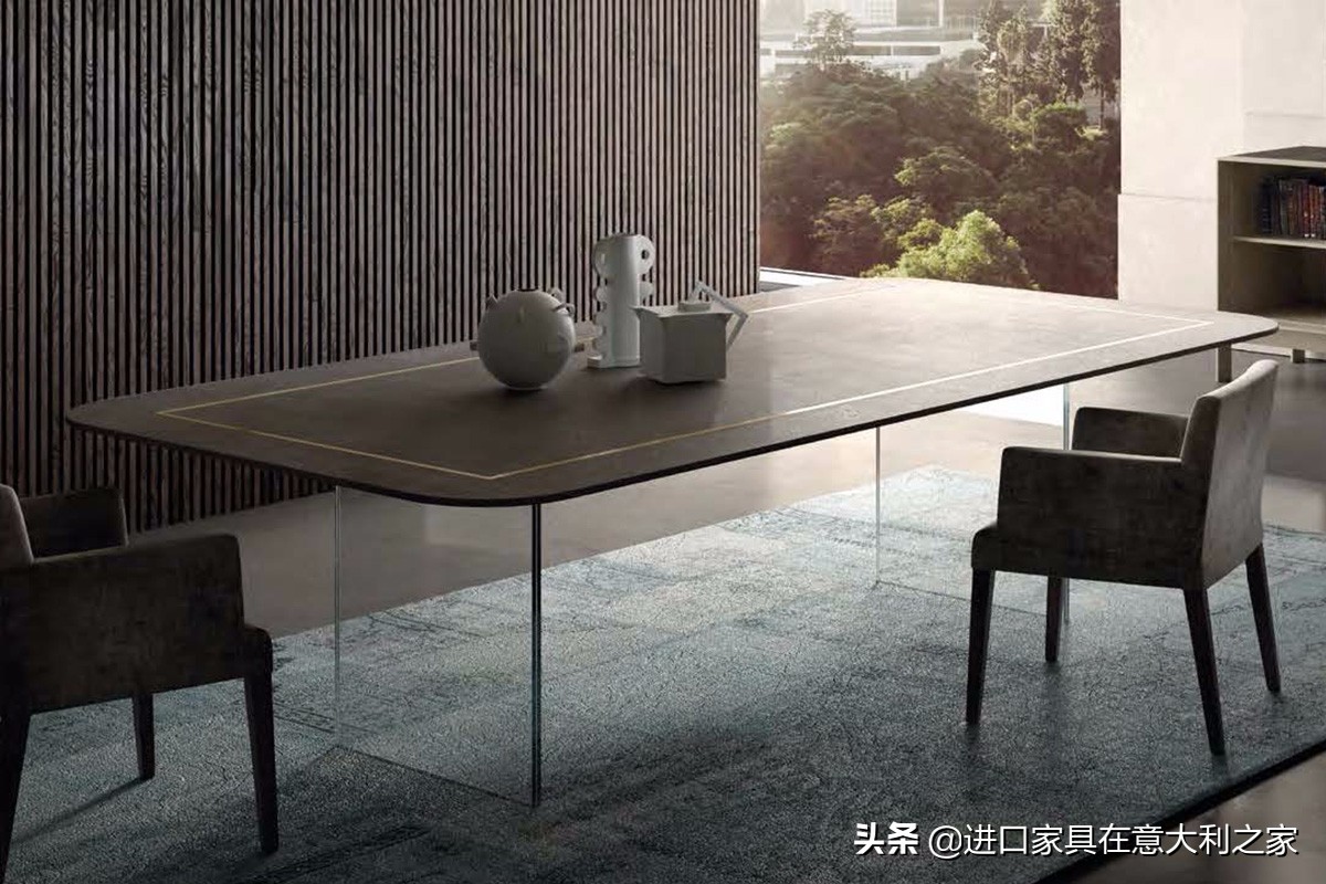 大理石餐桌一体轻奢设计,天然大理石奢石餐桌定制