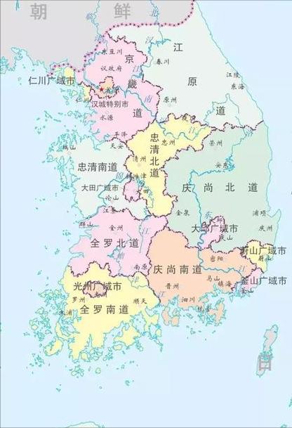 中国有多少个韩国城市,韩国著名的城市