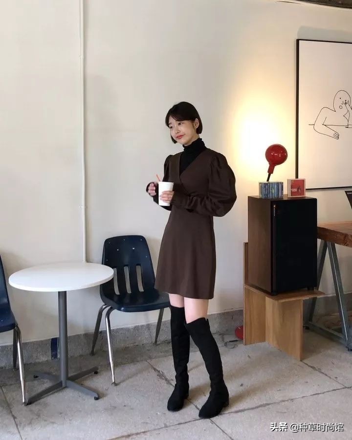 秋冬连衣裙长袖长款过膝修身气质,30套连衣裙搭配图