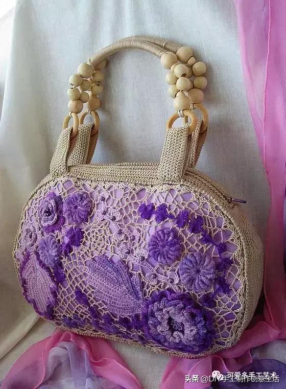 厉害了，极美爱尔兰钩花包包，看了这个才是真服气