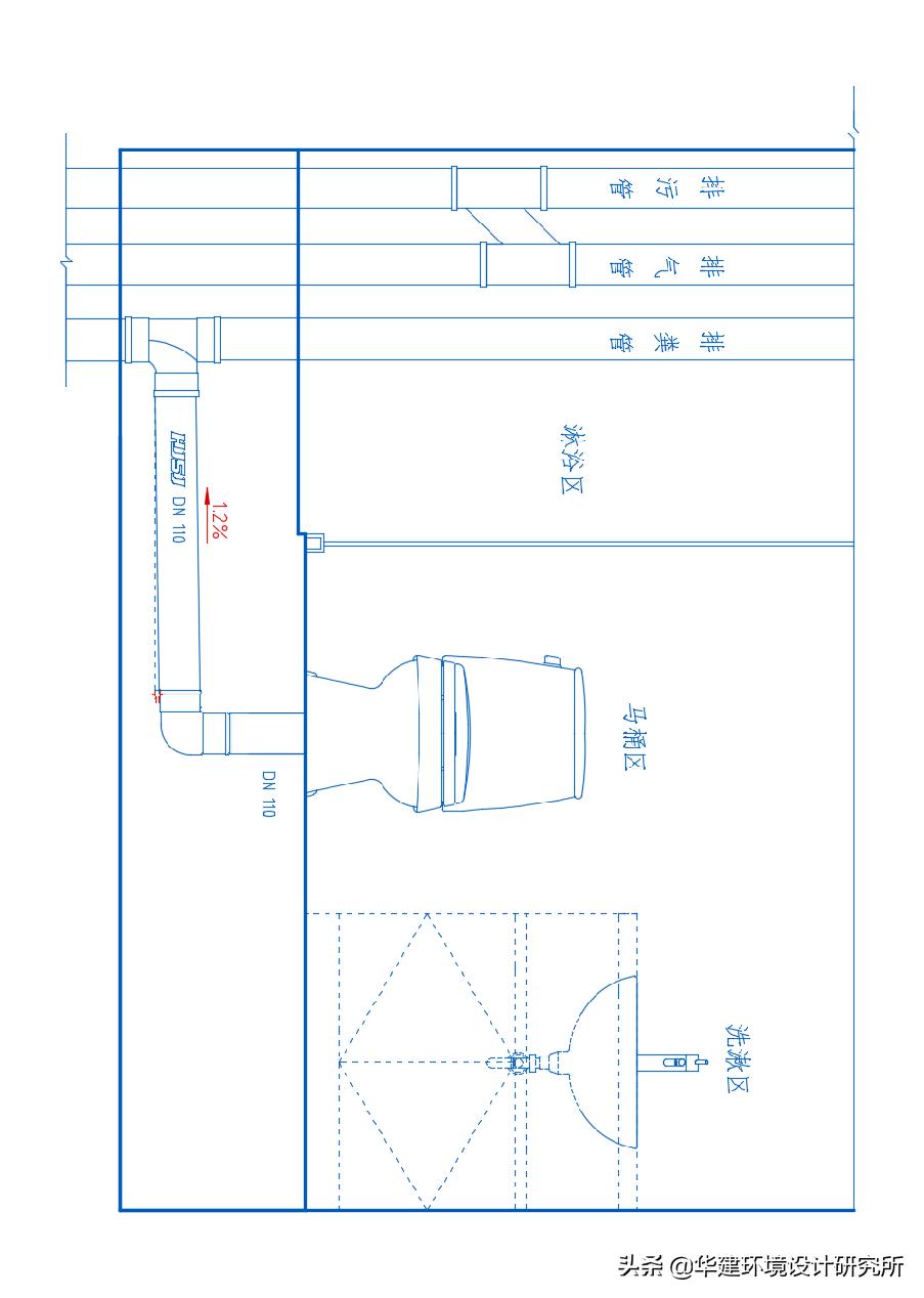 卫生间管道设计图集,卫生间坡度规范图集