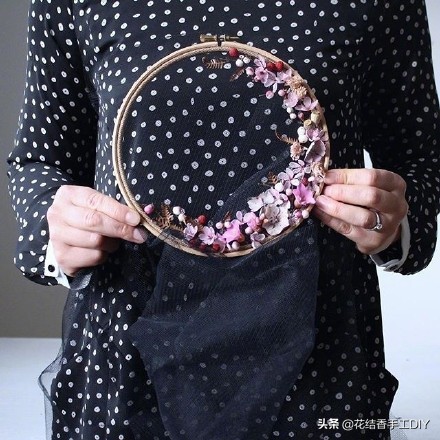 手工diy刺绣分享60款,干花刺绣作品图片