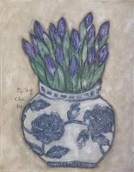 韩国女艺术家：卓秀英，画出来的雅致花草