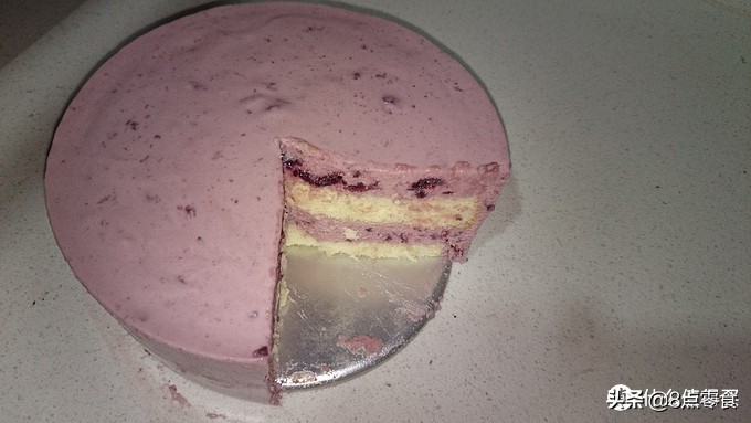 牛奶慕斯蛋糕最简单的制作方法,蓝莓果酱牛奶奶酪慕斯蛋糕8寸