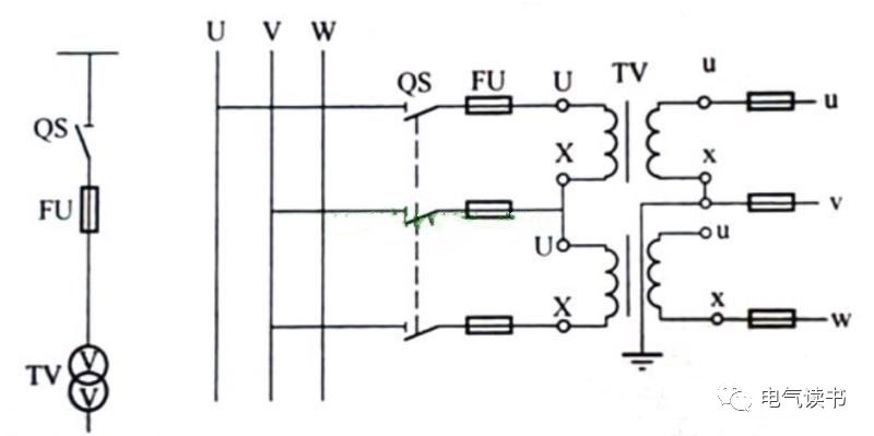 110千伏电压互感器二次接线图讲解,400v电压互感器二次接线图