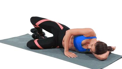 躺着蚌式开合练臀标准姿势,蚌式开合激活臀中小肌