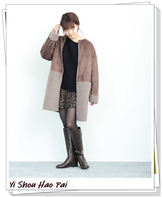 棕色长靴冬季不露腿搭配,棕色长靴怎么搭配好看冬季