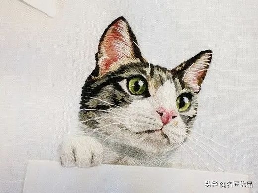 猫咪手工创意画,猫咪刺绣制作方法