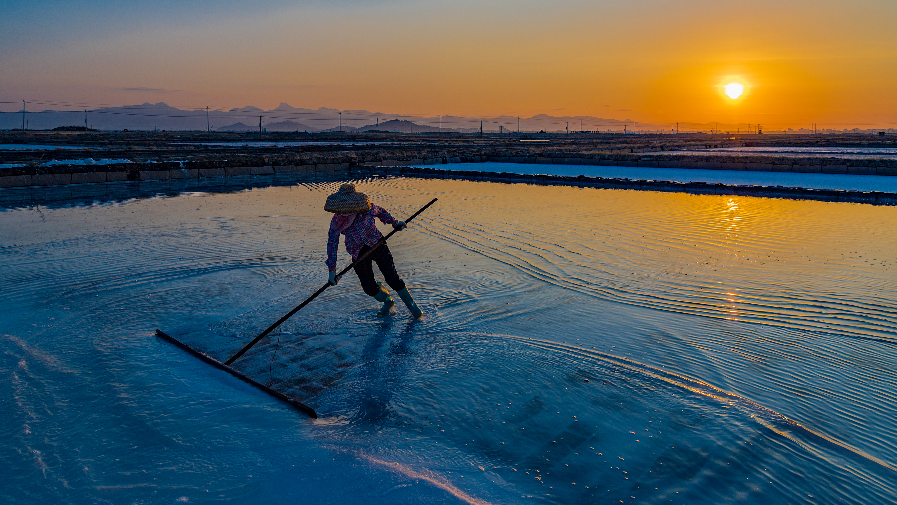 看日出海盐,看日出视频盐池