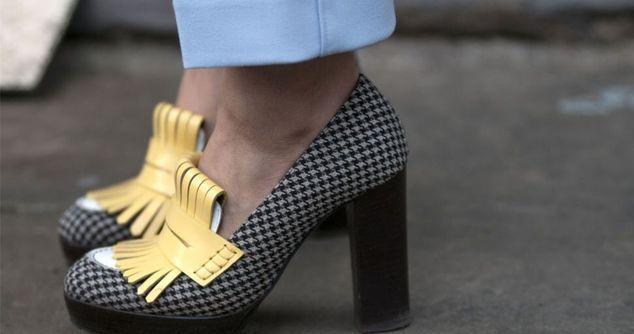 昆凌同款,千鸟格纹英伦风单鞋!千鸟格纹放在鞋子上一样好看