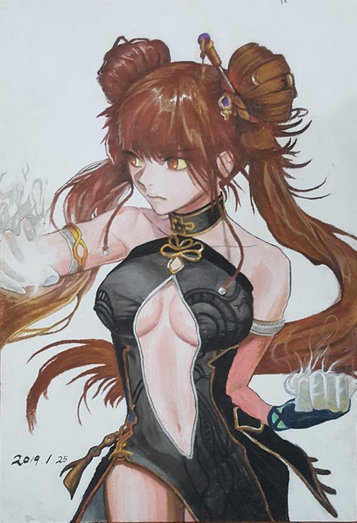 手绘教程王者荣耀人物彩铅画,手绘王者荣耀人物彩铅教程