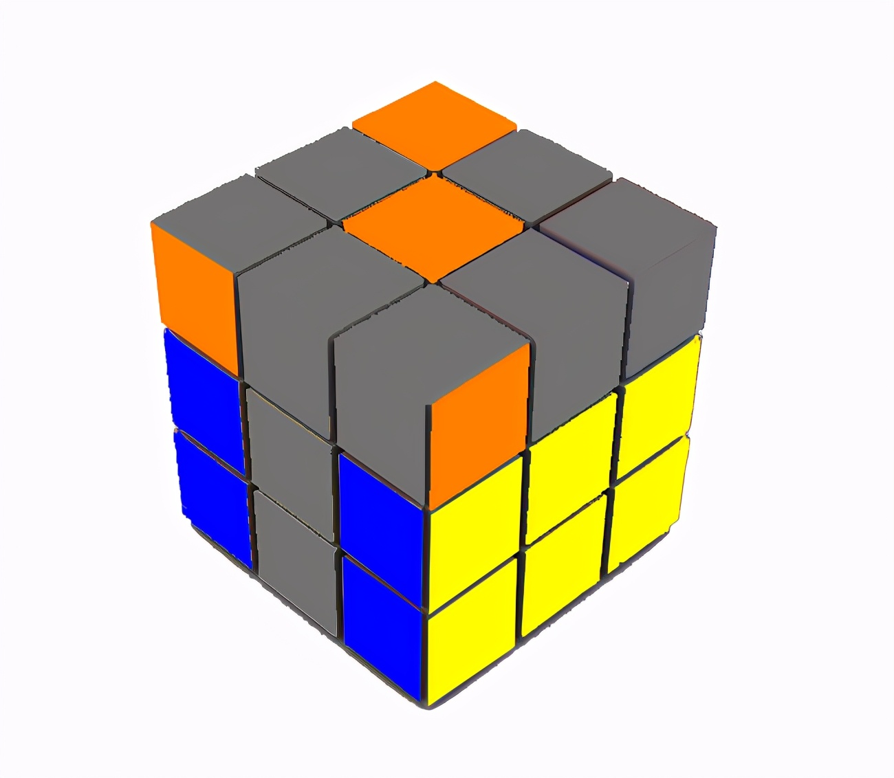 一个视频学会三阶魔方复原,桥式解法还原三阶魔方公式图