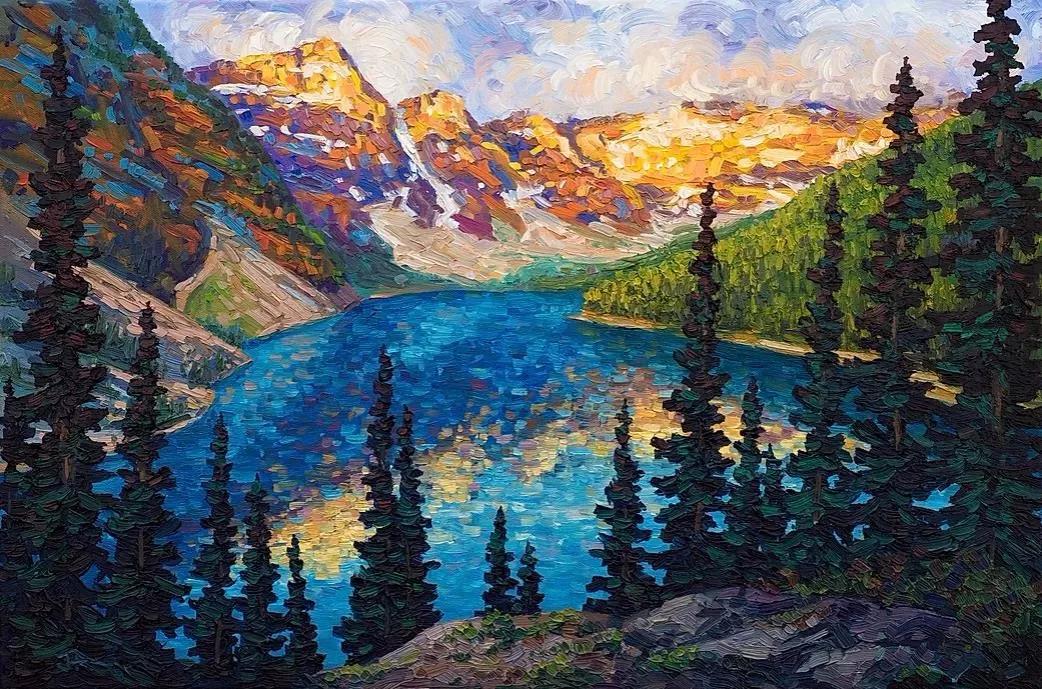 唯美壮丽的印象派风景油画,意境优美的古典风景油画欣赏