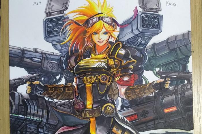 手绘教程王者荣耀人物彩铅画,手绘王者荣耀人物彩铅教程