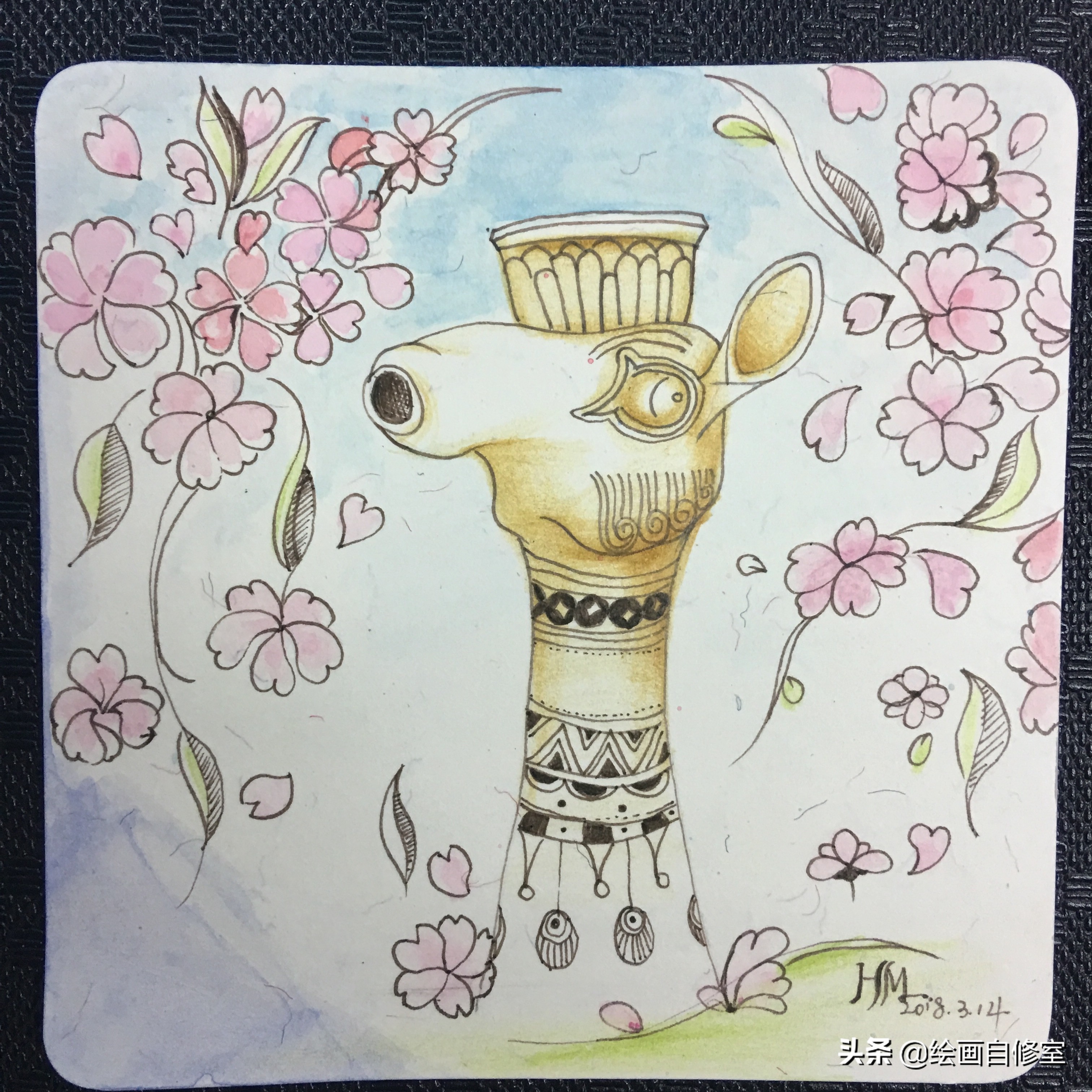 用不同线条创作一幅美丽的画,用铅笔和橡皮画出美丽的画