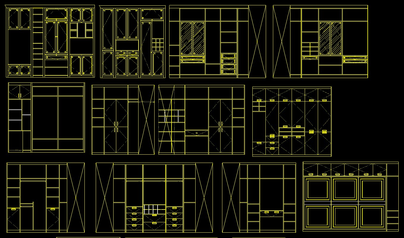 全屋定制家具衣柜橱柜cad画图,全屋定制柜子cad设计