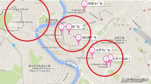 意大利罗马旅游景点地图高清,罗马景点梵蒂冈