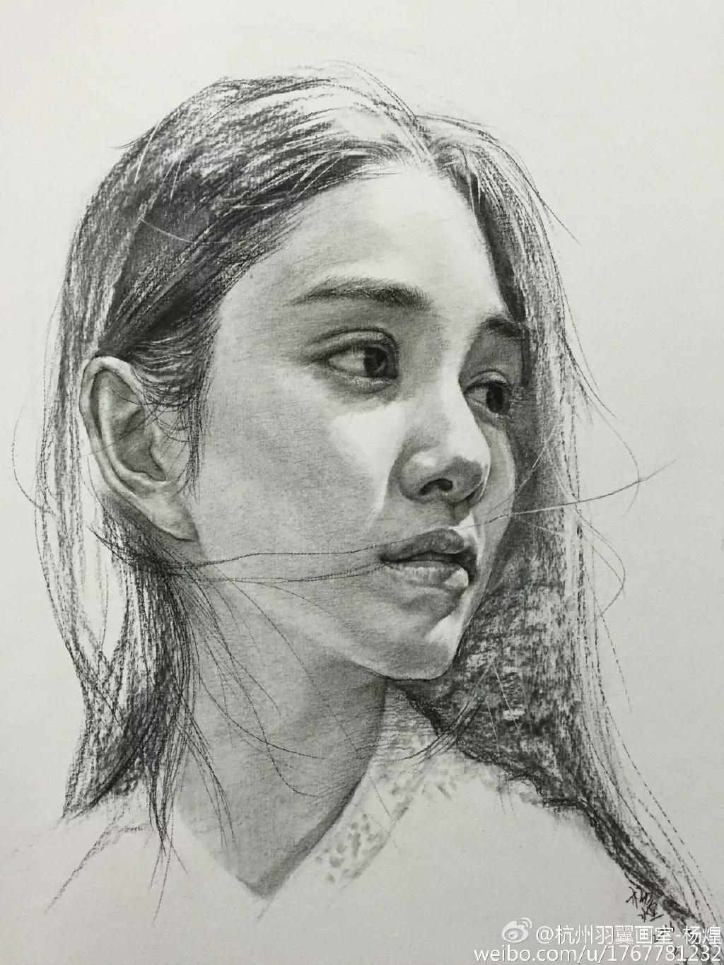 他笔下的女子油画细腻唯美,古典美女画唯美古风素描