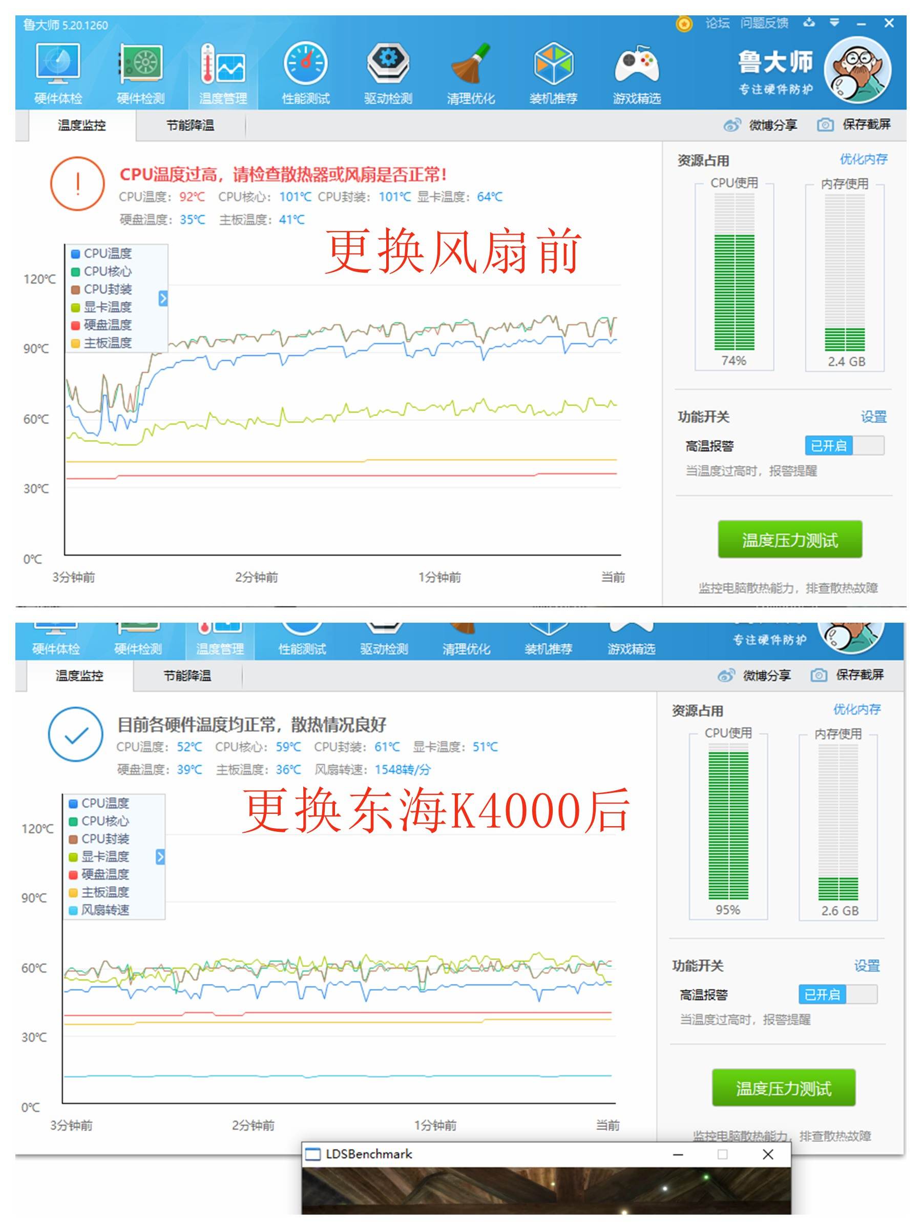超频3东海k4000风冷测评,超频三ex4000和东海k4000