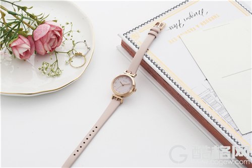 elle法式钢带潮流女士腕表玫瑰金,法式优雅腕表