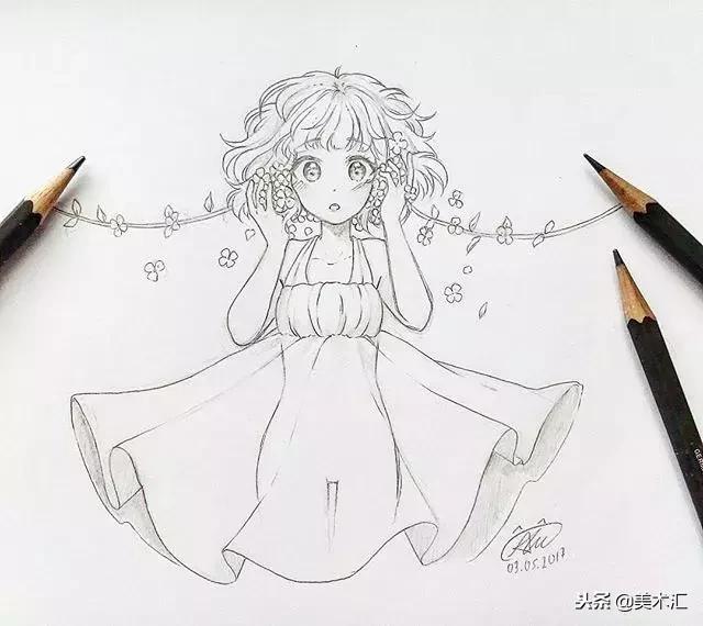 线条感十足的动漫人物,线条感很强的人物素描