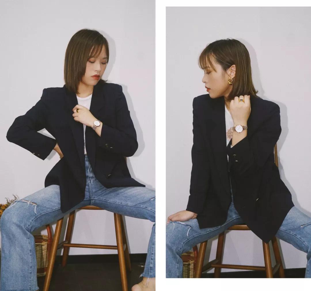 基础款单品搭出时髦感,基本款穿出时髦感