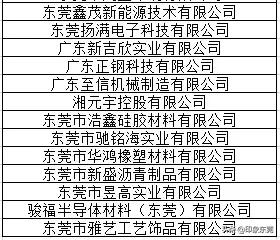 东莞20家企业获奖名单,东莞有哪些大企业名单