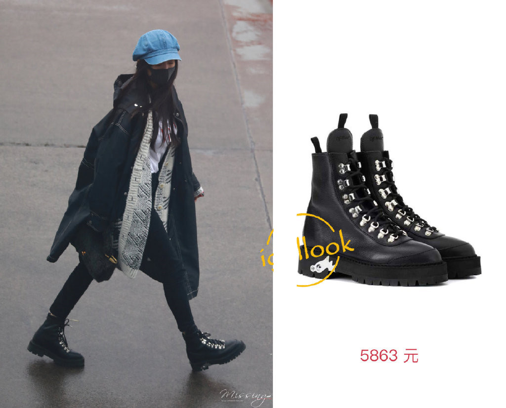 杨幂机场三道杠小白鞋,杨幂全黑look现身机场