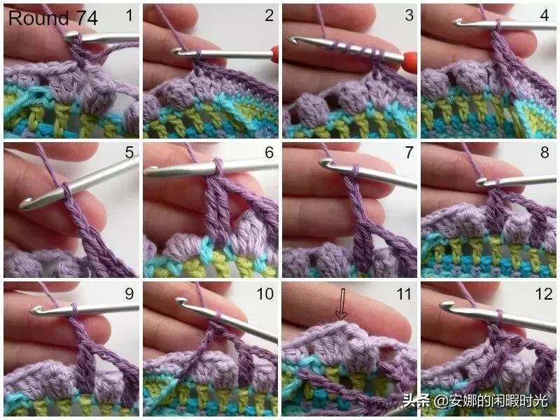 曼陀罗毯子编织教程,苏菲花园曼陀罗毯子钩法高清图解