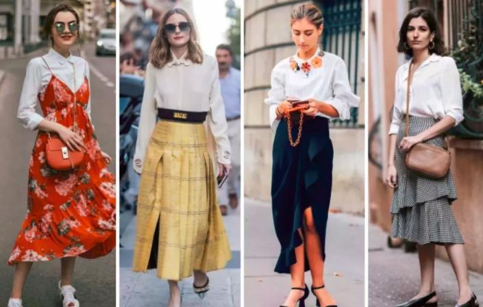 长衬衫的多种穿法,长衬衫的多种穿法配裙子