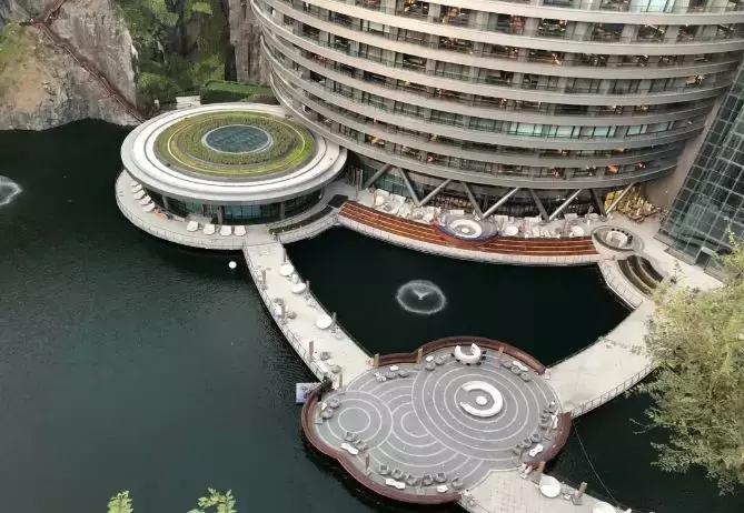 深坑酒店上海建设过程,上海深坑酒店建在哪里