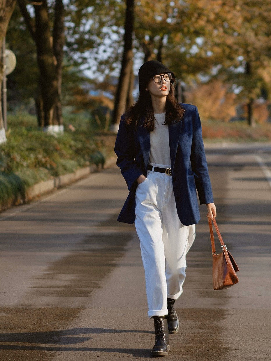 马丁靴夏季薄款长裤,马丁靴不露腿穿搭春