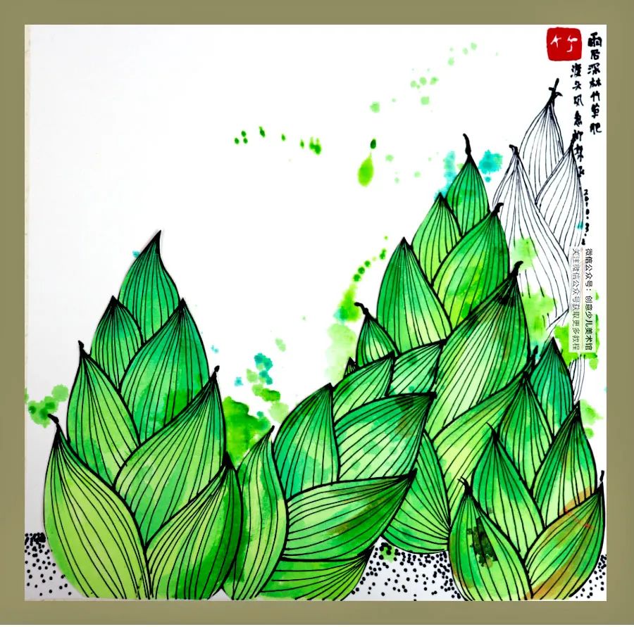 雨后春笋儿童画图片,儿童画春天春笋