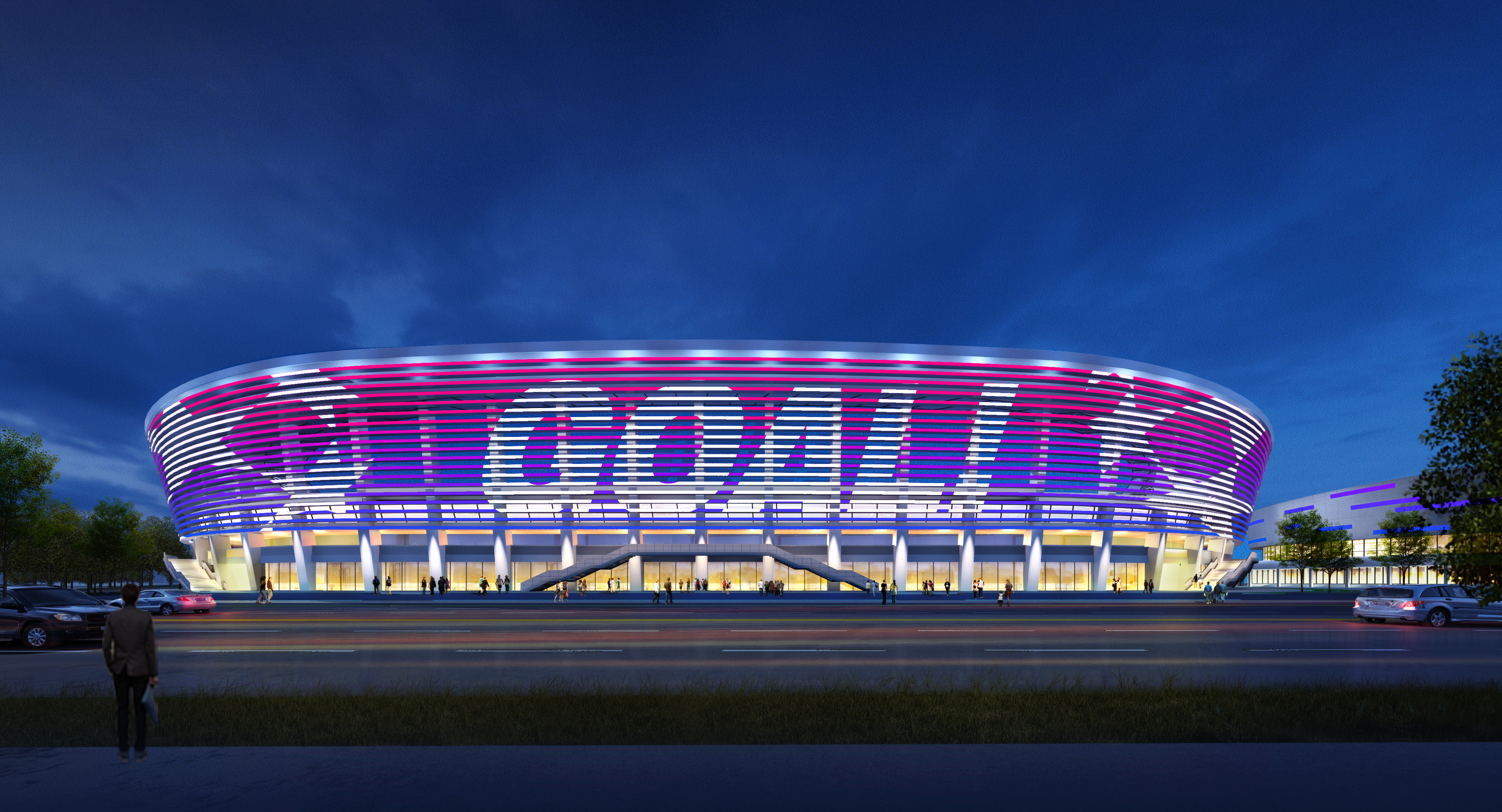 萧山晚上夜景最美的地方,杭州萧山大会展中心夜景