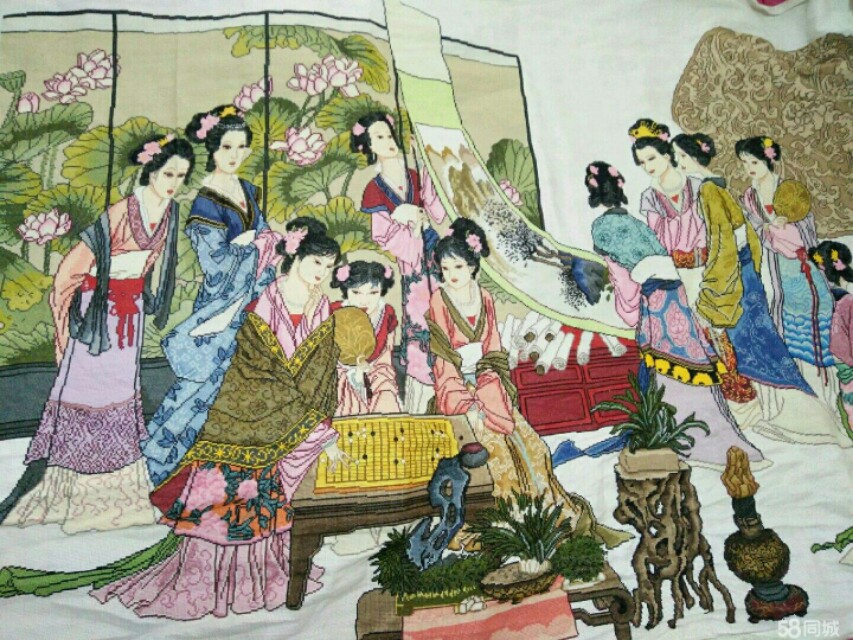 纯手工十字绣红楼梦群芳图价格,红楼梦琴棋书画十字绣成品价格