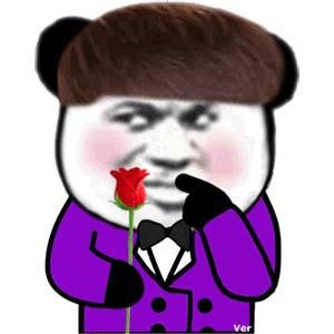 熊猫头表情包我要喝橙汁了,熊猫头拿着猫头表情包