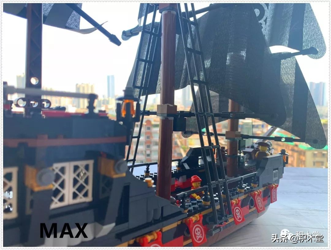 「虚测评」哲高积木QL1801海盗船之骷髅冒险号