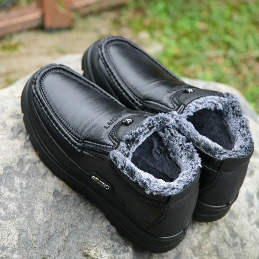 男士高帮开车鞋子,棉鞋男款冬季开车方便防水厚底