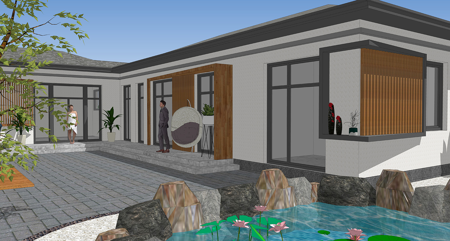 农村自建房养老房一层半怎么设计,农村人盖房子