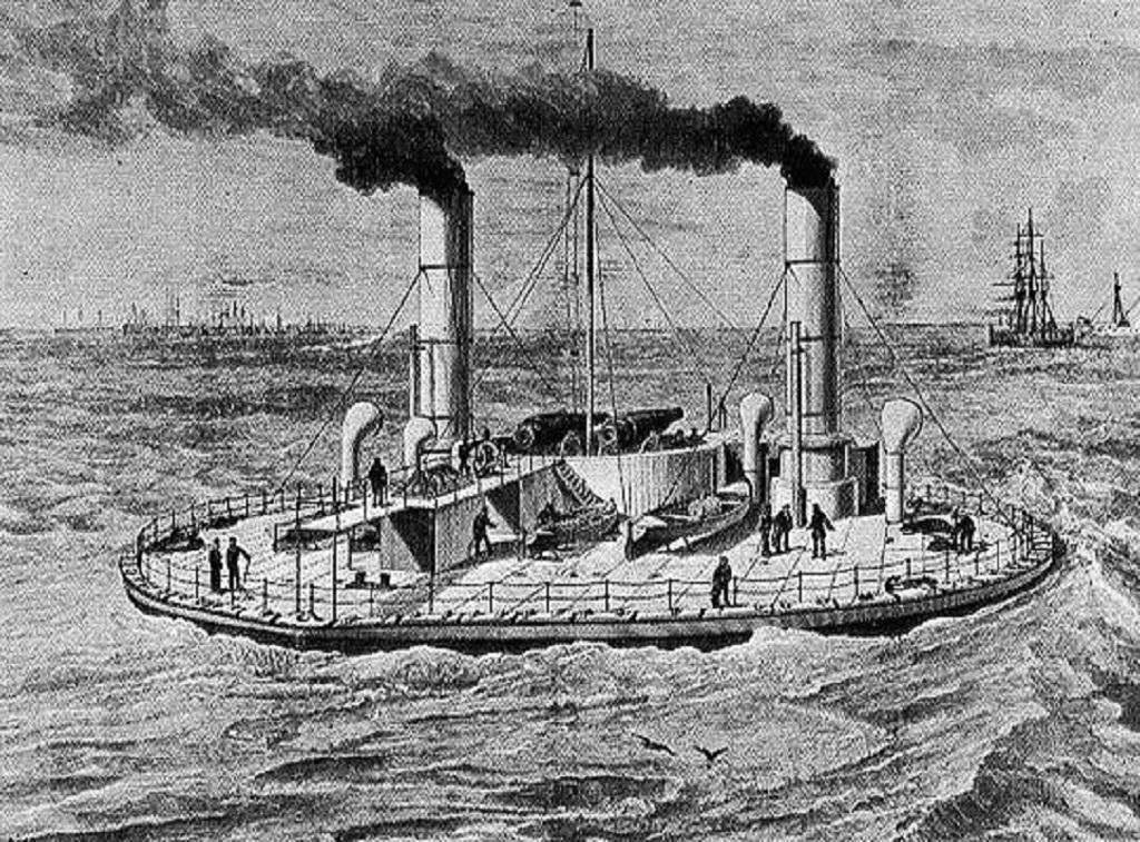 外形奇特的圆盘战舰,一开炮就原地打转,战争中毫无战果