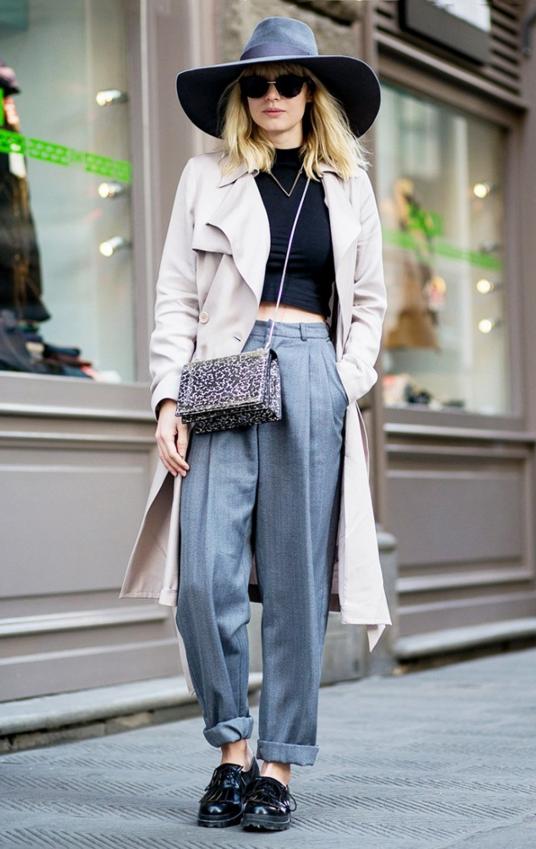 复古毛呢大檐帽搭配,法式大檐帽秋冬