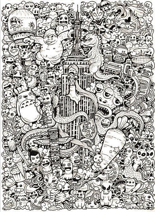 针管笔画向日葵,针管笔画100幅欣赏