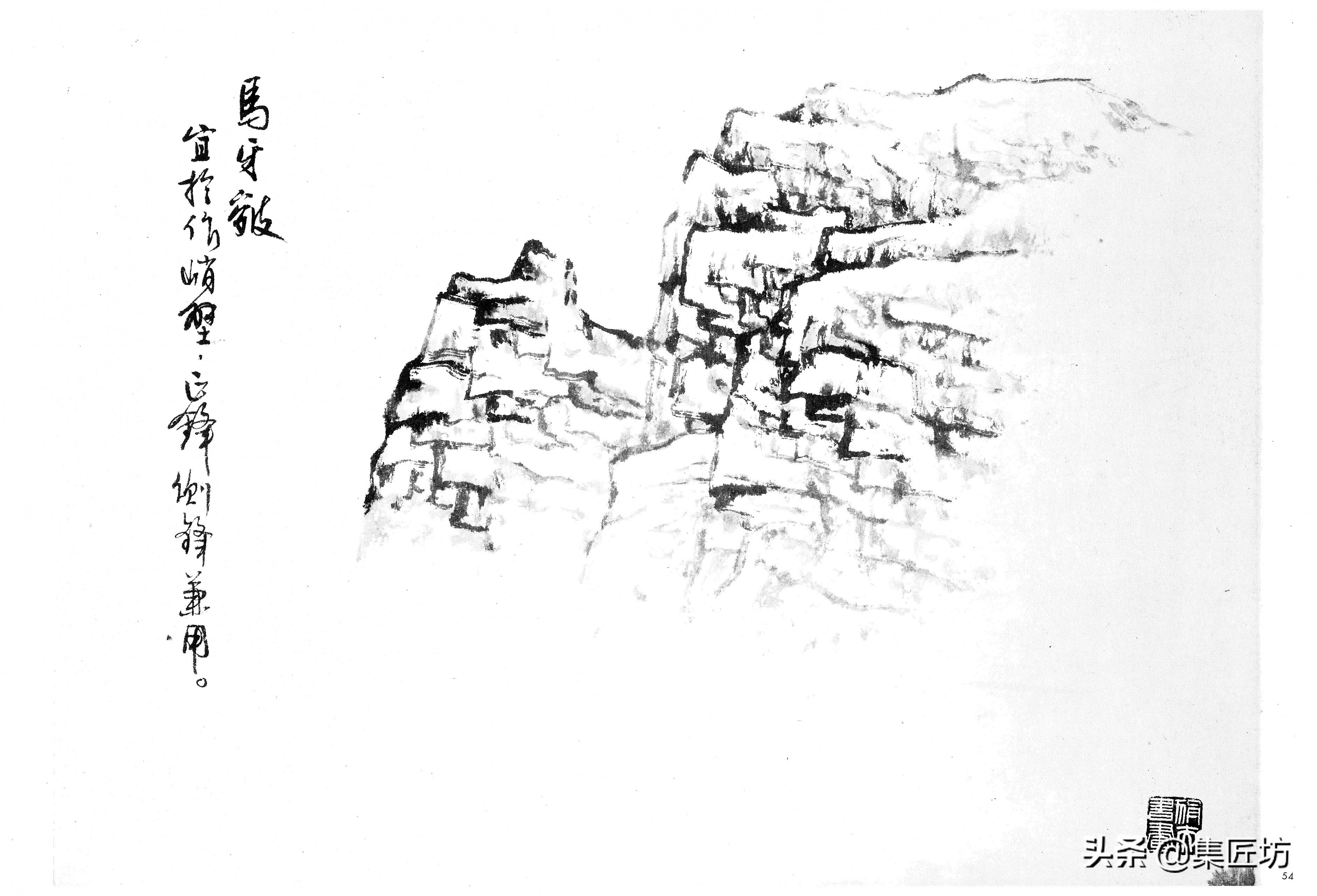 山水盆景100幅手绘,山水盆景国画