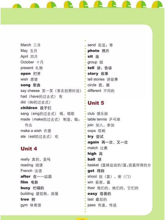 五四制鲁科版五年级下册英语单词,鲁科版五年级下册英语电子课本